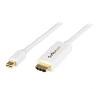 StarTech.com 6ft (2m) Mini DisplayPort to HDMI Cable - 4K 30Hz Video - mDP to HDMI Adapter Cable - Mini DP or Thunderbolt 1/2 Mac/PC to HDMI Monitor - mDP to HDMI Converter Cord - White