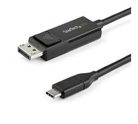 StarTech.com 6ft (2m) USB C to DisplayPort 1.2 Cable 4K 60Hz - Bidirectional DP to USB-C or USB-C to DP Reversible Video Adapter Cable - HBR2/HDR - USB Type C/TB3 Monitor Cable
