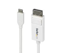 StarTech.com 6ft (2m) USB-C to DisplayPort 1.2 Cable, Bidirectional, 4K 60Hz, White Video Adapter Cord for Apple MacBook Pro / Air M1 M2 M3 M4, Mac Mini / Studio, Thunderbolt Compatible