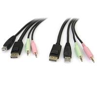 StarTech.com 6ft 4-in-1 USB DisplayPort KVM Switch Cable w/ Audio & Microphone