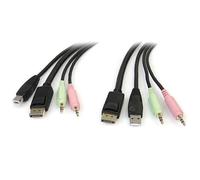 StarTech.com 6ft 4-in-1 USB DisplayPort KVM Switch Cable w/ Audio & Microphone