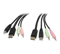 StarTech.com 6ft 4-in-1 USB DisplayPort KVM Switch Cable w/ Audio & Microphone