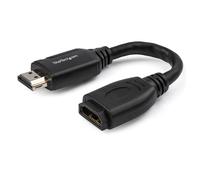StarTech.com 6in (15cm) HDMI Port Saver Cable - 4K 60Hz High Speed HDMI 2.0 Extension Cable with Ethernet - Short HDMI Extension Cable - HDMI Male to Female Extension Adapter Cord