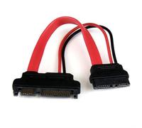 StarTech.com 6in Slimline SATA to SATA Adapter with Power - F/M 0.1524 m SATA III Slimline SATA 13 pin SATA 7+15 pin Male/Female Red