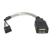 StarTech.com 6in USB 2.0 Cable - USB A Female to USB Motherboard 4 Pin Header F/F