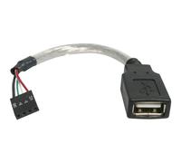 StarTech.com 6in USB 2.0 Cable USB A Female to USB Motherboard 4 Pin Header F/F