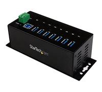 StarTech.com 7-Port Industrial Grade USB 3.0 Hub with ESD & 350W Surge Protection - Rack mountable metal USB port expander splitter hub (ST7300USBME)