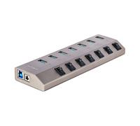 StarTech.com 7-Port Self-Powered USB-C Hub with Individual On/Off Switches, USB 3.0 5Gbps Expansion Hub w/Power Supply, Desktop/Laptop USB-C to USB-A Hub, USB Type C Hub w/BC 1.2