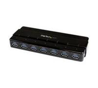 StarTech.com 7 Port SuperSpeed USB 3.0 Hub - Desktop USB Hub with Power Adapter Black