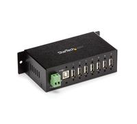 StarTech.com 7-Port USB 2.0 Hub - Metal Industrial USB-A Hub with ESD Protection & 350W Surge Protection - Din Rail, Wall or Desk Mountable - TAA Compliant USB Expander Hub