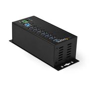 StarTech.com 7-Port USB 3.0 Hub with Power Adapter - Metal Industrial USB-A Hub with ESD & 350W Surge Protection - Din/Wall/Desk Mountable - High Speed USB 3.2 Gen 1 (5Gbps) Hub