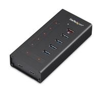 StarTech.com 7 Port USB C Hub - USB Type-C to 2x USB-C/5x USB-A - Commercial Metal USB 3.0 Hub - SuperSpeed USB 3.2 Gen 1 (5Gbps) - Self Powered - BC 1.2 Fast Charge - Mountable/Rugged