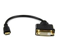 StarTech.com 8 in (20cm) Mini HDMI to DVI Cable - DVI-D to HDMI Cable (1920x1200p) - 19 Pin HDMI Mini Male to DVI-D Female - Digital Monitor Cable Adapter M/F - Mini HDMI to DVI Adapter (HDCDVIMF8IN)