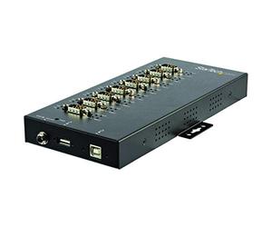 StarTech.com 8 Port Serial Hub USB to RS232/RS485/RS422 Adapter - USB 2.0 to DB9 Serial Converter Hub - IP30 Rated - Din Rail Mountable Metal Serial Hub - 15kV ESD Protection (ICUSB234858I)