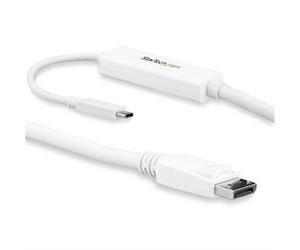 StarTech.com 9.8ft/3m USB C to DisplayPort 1.2 Cable 4K 60Hz - USB-C to DisplayPort Adapter Cable HBR2 - USB Type-C DP Alt Mode to DP Monitor Video Cable - Works w/ Thunderbolt 3 - White