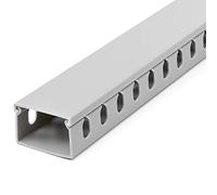StarTech.com Cable Management | 1-1/2"(38mm)W x 1"(25mm)H, 1/4"(8mm) Slots, 2m (6.5ft) length, PVC Network Cable Hider/Wall Wire Duct, Max 20 Cables, Listed