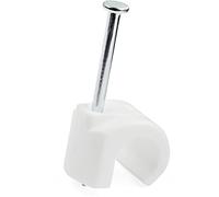 StarTech.com 100 Pack Large Cable Clips with Nail - Reusable - Nail-in Clamps - Wire Holding Clips - Ethernet Cord/AV/Coax Cable Fasteners - Brick/Drywall Mounting Cable Tacks - White - TAA