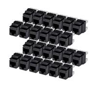 StarTech.com Cat6 Keystone Jack, 24-Pack RJ45 Ethernet Keystone Jacks, UTP Cat6 Wall Jack, 180-Degree 110 Punch Down, Black