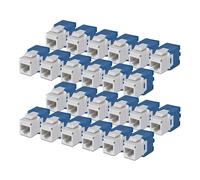 StarTech.com Cat6 Keystone Jack, 24-Pack RJ45 Ethernet Keystone Jacks, UTP Cat6 Wall Jack, 180-Degree Toolless, White