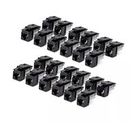 StarTech.com Cat6 Keystone Jack, 24-Pack RJ45 Ethernet Keystone Jacks, UTP Cat6 Wall Jack, 90-Degree 110 Punch Down, Black
