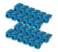 StarTech.com Cat6 Keystone Jack, 24-Pack RJ45 Ethernet Keystone Jacks, UTP Cat6 Wall Jack, 90-Degree 110 Punch Down, Blue