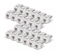 StarTech.com Cat6 Keystone Jack 24-Pack RJ45 Ethernet Keystone Jacks UTP Cat6 Wall Jack 90-Degree 110 Punch Down White