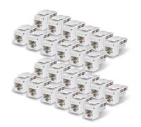 StarTech.com Cat6 Keystone Jack, 24-Pack RJ45 Ethernet Keystone Jacks, UTP Cat6 Wall Jack, 90-Degree 110 Punch Down, White