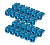StarTech.com Cat6 Keystone Jack, 24-Pack RJ45 Ethernet Keystone Jacks, UTP Cat6 Wall Jack, 90-Degree 110 Punch Down, Blue