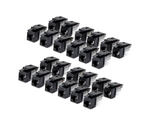 StarTech.com Cat6 Keystone Jack, 24-Pack RJ45 Ethernet Keystone Jacks, UTP Cat6 Wall Jack, 90-Degree 110 Punch Down, Black