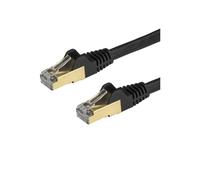 StarTech.com CAT6a Cable - 2 m Black Ethernet Cord - Snagless - STP CAT6a Patch