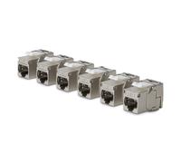 StarTech.com Cat8 Keystone Jack, 6-Pack RJ45 Ethernet Keystone Jacks, STP Cat8 Wall Jack, 180-Degree Toolless