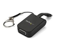 StarTech.com Compact USB C to VGA Adapter - 1080p USB Type-C to VGA Video Display Converter with Keychain Ring - Active USB-C DP Alt Mode to VGA Monitor Dongle - Thunderbolt 3 Compatible (CDP2VGAFC)