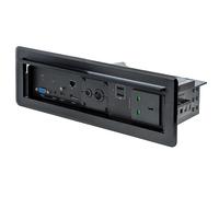 StarTech.com Conference Table Box for AV Connectivity & Power/Charging - 4K HDMI output with HDMI, DP, & VGA Inputs, GbE, Audio - Charging Station w/ 2x USB-A & 1x CE Certified UK Plug