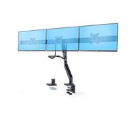 StarTech.com Crossbar Triple Monitor Desk Mount For Up To Three 27in Screens VESA 75x75/100x100 Tool-Less Arm Adjustments C-Clamp/Grommet Spring-Assisted Arm
