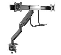 StarTech.com Desk Mount Dual Monitor Arm - Ergonomic Dual Monitor VESA Mount 32" (17.6lb) Displays - Crossbar Handle for Synchronized Full Motion - Height Adjustable - C-Clamp/Grommet