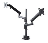 StarTech.com Desk Mount Dual Monitor Arm - Full Motion Monitor Mount for 2x VESA Displays up to 32" (17lb/8kg) - Vertical Stackable Arms - Height Adjustable/Articulating - Clamp/Grommet
