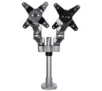 StarTech.com Desk Mount Dual Monitor Arm - Premium Articulating Monitor Arm - up to 30” VESA Mount Displays - Height Adjustable Monitor Mount - Rotate/Tilt/Swivel - Clamp/Grommet - Silver
