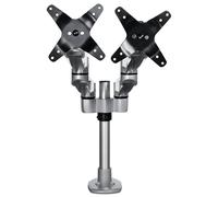 StarTech.com Desk Mount Dual Monitor Arm - Premium Articulating Monitor Arm - up to 30” VESA Mount Displays - Height Adjustable Monitor Mount - Rotate/Tilt/Swivel - Clamp/Grommet - Silver