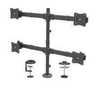 StarTech.com Desk Mount Quad Monitor Arm - Ergonomic VESA 4 Monitor Mount 2x2 up to 27" - Articulating & Height Adjustable Pole Mount - Tilt/Swivel/Rotate LCD/LED Screen - Desk Clamp/Grommet