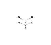 StarTech.com Desk Mount Quad Monitor Arm - Premium Articulating VESA 4 Monitor Mount 2x2 up to 30" - Ergonomic Height Adjustable Pole Mount - Tilt/Swivel/Rotate - C-Clamp/Grommet - Silver