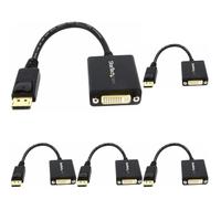 StarTech.com DP2DVI2 DisplayPort to DVI Adapter - Video Converter 1080p - DP 1.2 to DVI Monitor/Display Cable Adapter Dongle Latching DP Connector,Black (Pack of 5)