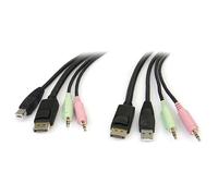 StarTech.com 6ft 4-in-1 USB DisplayPort KVM Switch Cable w/ Audio & Microphone