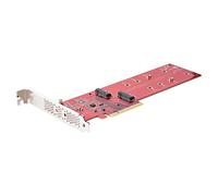StarTech.com Dual M.2 PCIe SSD Adapter Card, PCIe x8 / x16 to Dual NVMe or AHCI M.2 SSDs, PCI Express 4.0, 7.8GBps/Drive, Bifurcation Required - Windows/Linux Compatible
