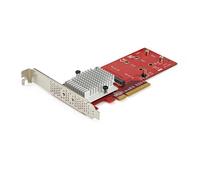 StarTech.com Dual M.2 PCIe SSD Adapter Card - x8 / x16 Dual NVMe or AHCI M.2 SSD to PCI Express 3.0 - M.2 NGFF PCIe (M-Key) Compatible - Supports 2242, 2260, 2280 - JBOD - Mac & PC