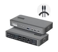 StarTech.com Dual-Monitor USB-C Docking Station, 4K 60Hz, HDMI or DisplayPort, 96W Laptop Charging, Gigabit Ethernet, Universal Smart Dock for Windows and macOS