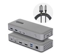 StarTech USB-C Docking Station, Dual 4K 60Hz DisplayPort MST Dock, 100W Power Delivery Laptop Charging, 1GbE, Driverless, Windows