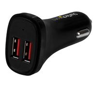 StarTech.com Dual-Port USB Car Charger - 24W/4.8A - Black