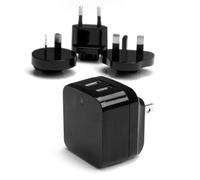 Startech.com Dual-port USB wall charger - international travel - 17W/3.4A - blac