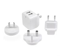StarTech.com Dual-port USB wall charger - international travel - 17W/3.4A - white