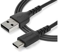 StarTech.com 2m USB A to USB C Charging Cable - Durable Fast Charge & Sync USB 2.0 to USB Type C Data Cord - Rugged TPE Jacket Aramid Fiber M/M 3A Black - Samsung S10, iPad Pro, Pixel